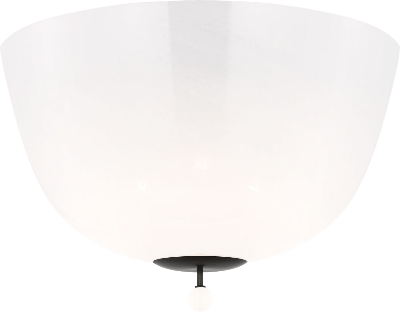 Brisa 16" Semi-Flush Mount in Bronze with White Strie Glass