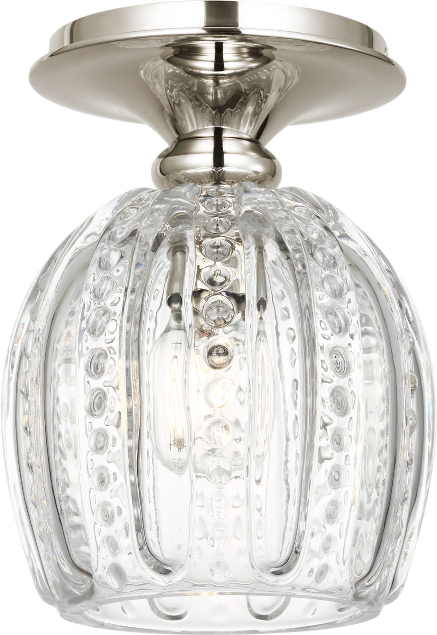Lazari 6" Flush Mount in Polished Nickel with Clear Glass