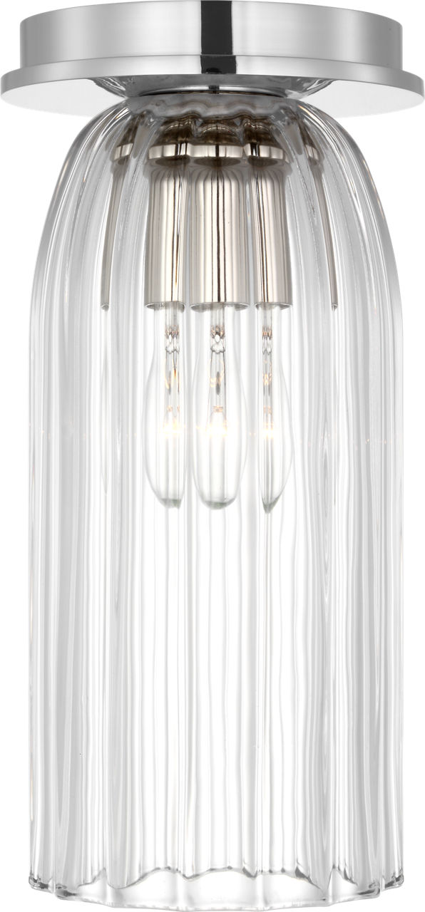 Asalea Monopoint Flush Mount in Polished Nickel with Clear Glass