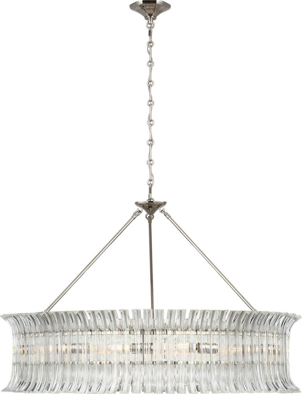 Rhine 36" Ring Chandelier in Polished Nickel with Crystal