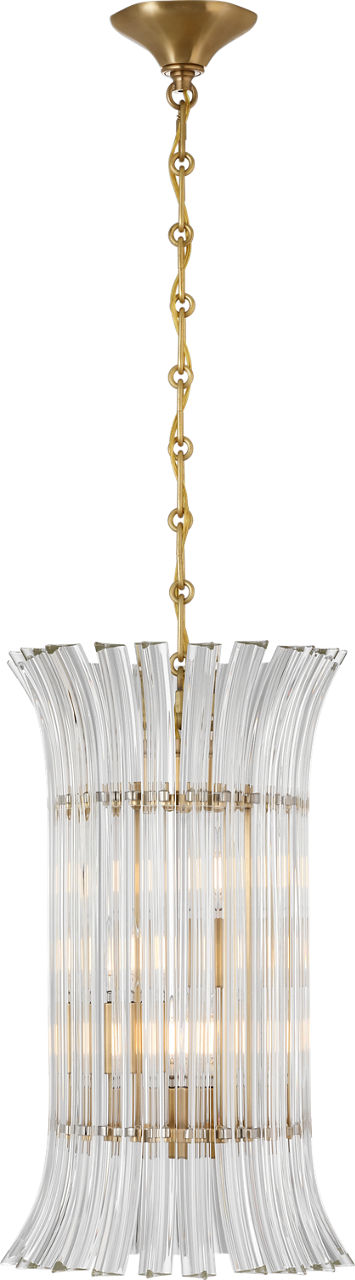Rhine 12" Pendant in Hand-Rubbed Antique Brass with Crystal