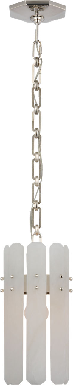 Bonnington Small Pendant in Polished Nickel with Alabaster