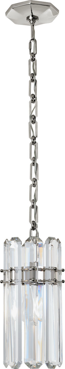 Bonnington Small Pendant in Polished Nickel with Crystal
