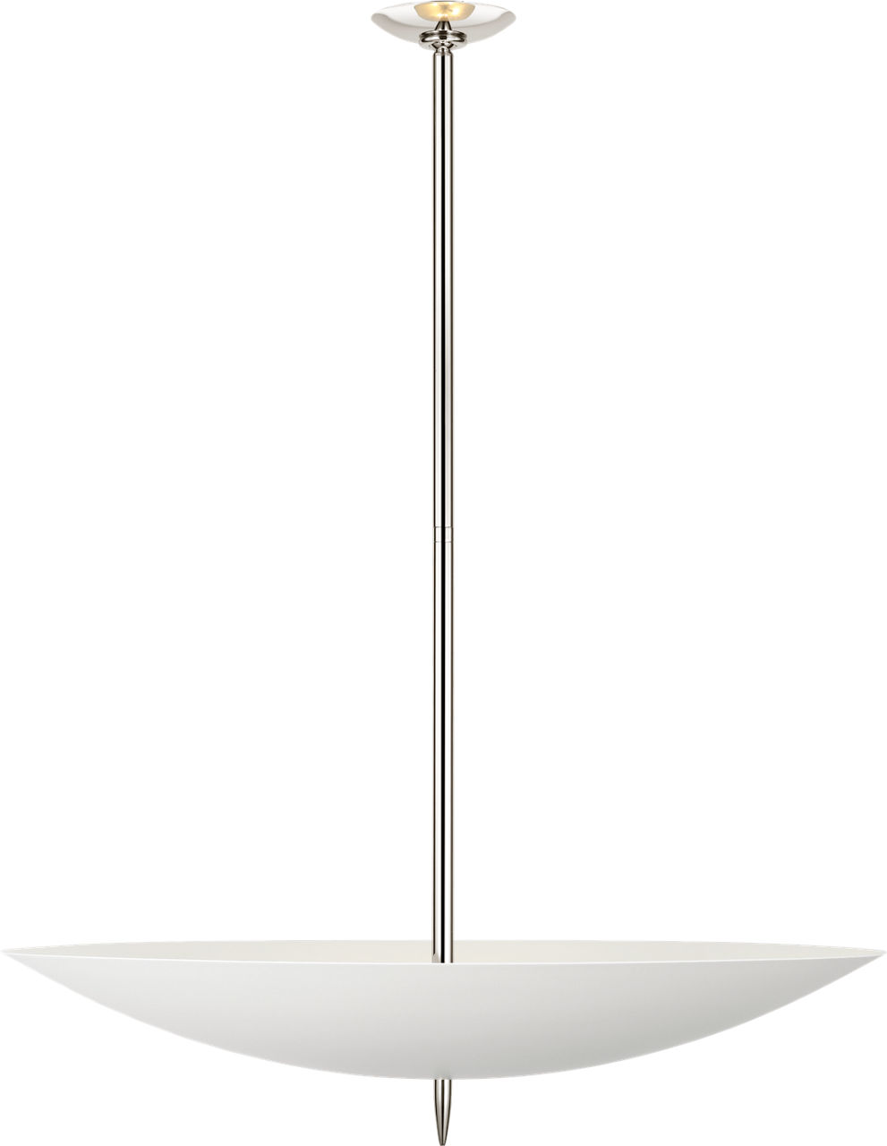 Orsini 30" Chandelier in Polished Nickel with Plaster White Shade