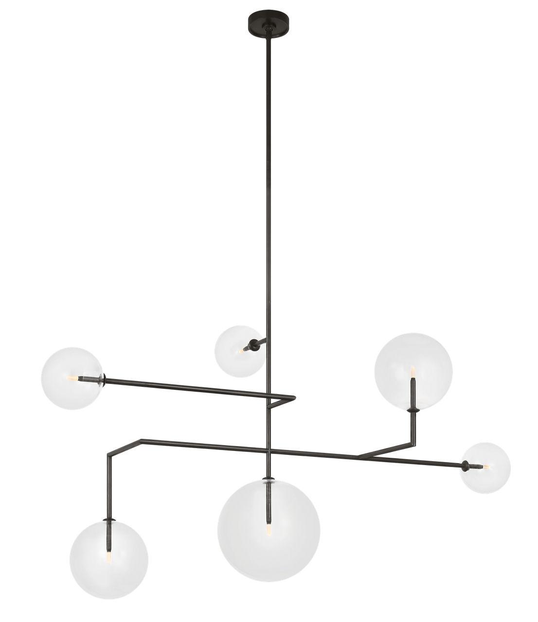 Linnea 59" Chandelier in Modern Iron with Clear Glass