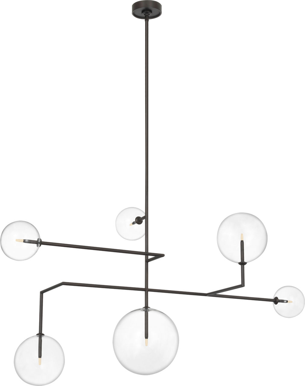 Linnea 59" Chandelier in Modern Iron with Clear Glass