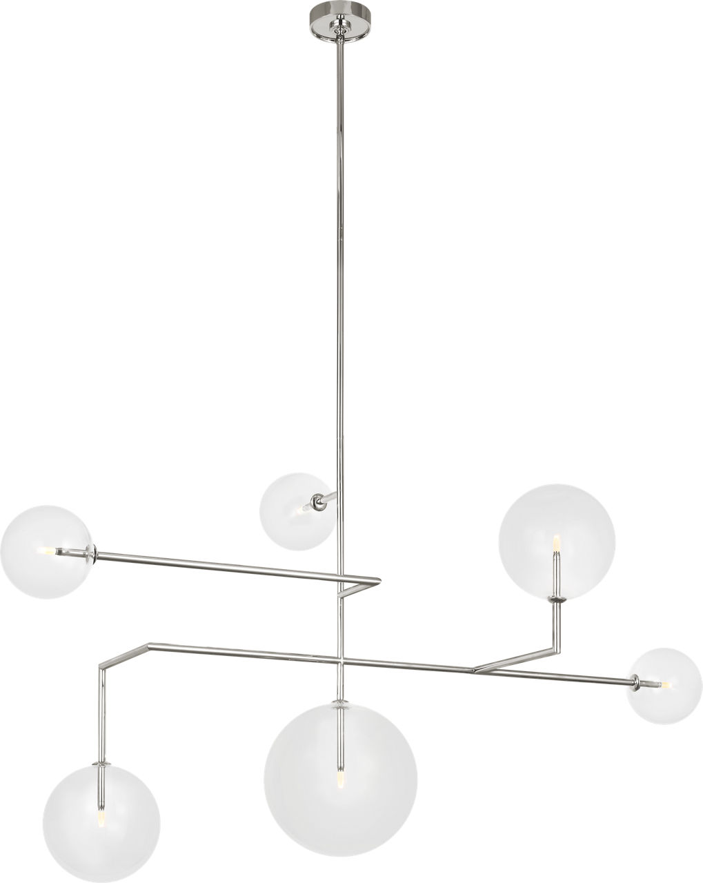 Linnea 59" Chandelier in Polished Nickel with Clear Glass