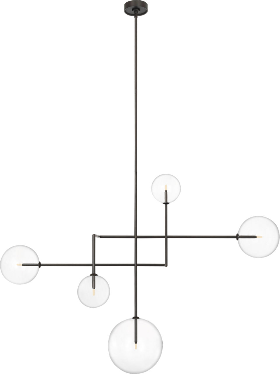 Linnea 57" Chandelier in Modern Iron with Clear Glass