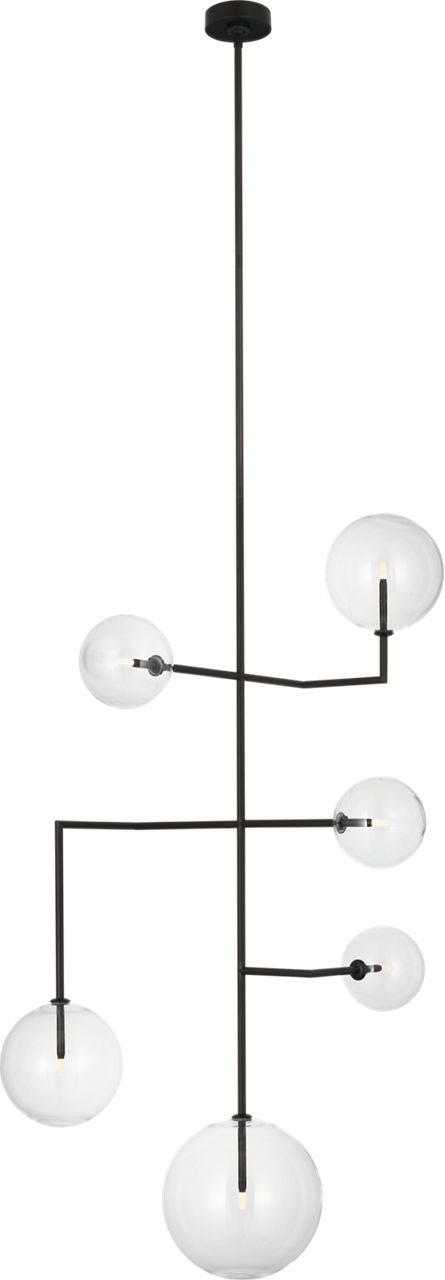 Linnea 26" Entry Chandelier in Modern Iron with Clear Glass