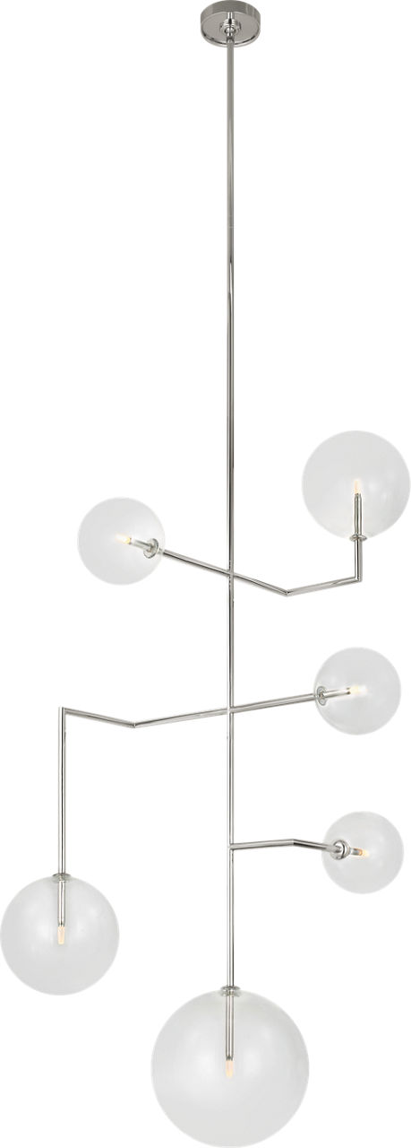 Linnea 26" Entry Chandelier in Polished Nickel with Clear Glass