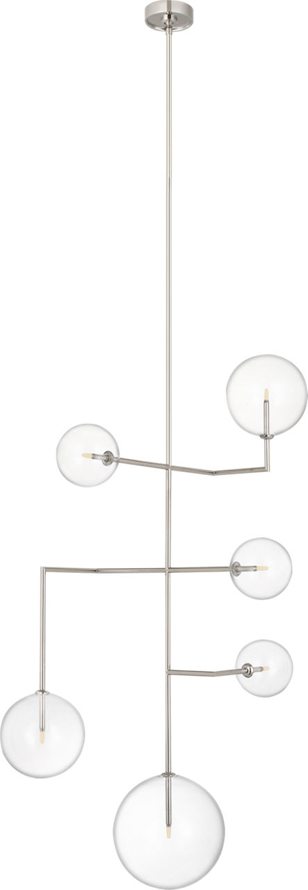 Linnea 26" Entry Chandelier in Polished Nickel with Clear Glass