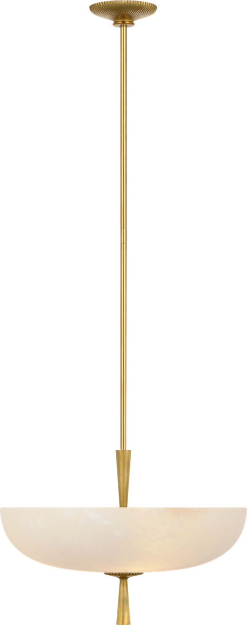 Pascal 19" Bowl Pendant in Hand-Rubbed Antique Brass with Alabaster