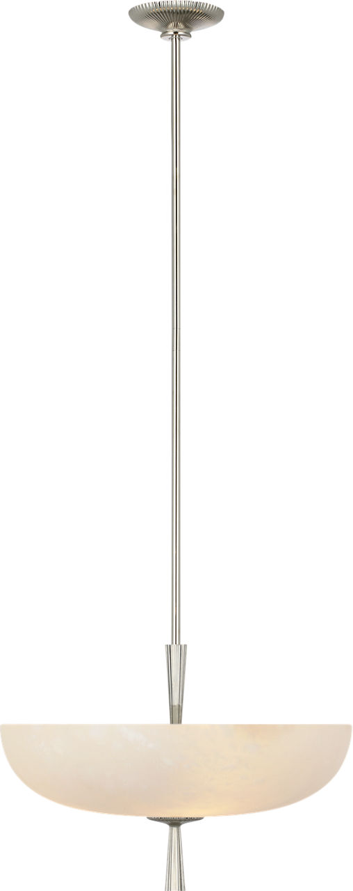Pascal 19" Bowl Pendant in Polished Nickel with Alabaster