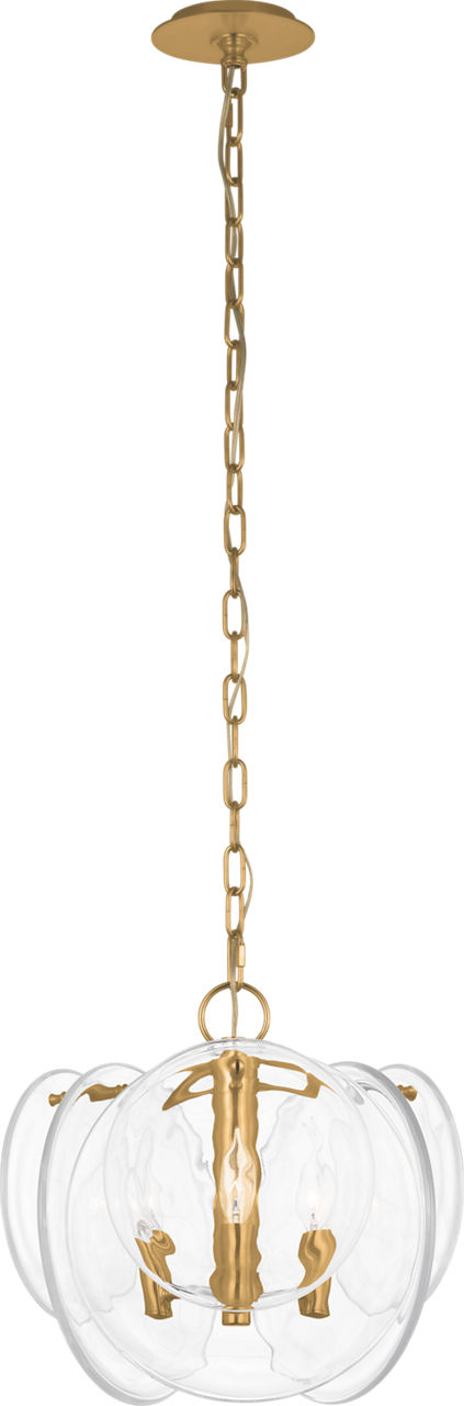 Loire Petite Chandelier in Gild with Clear Strie Glass