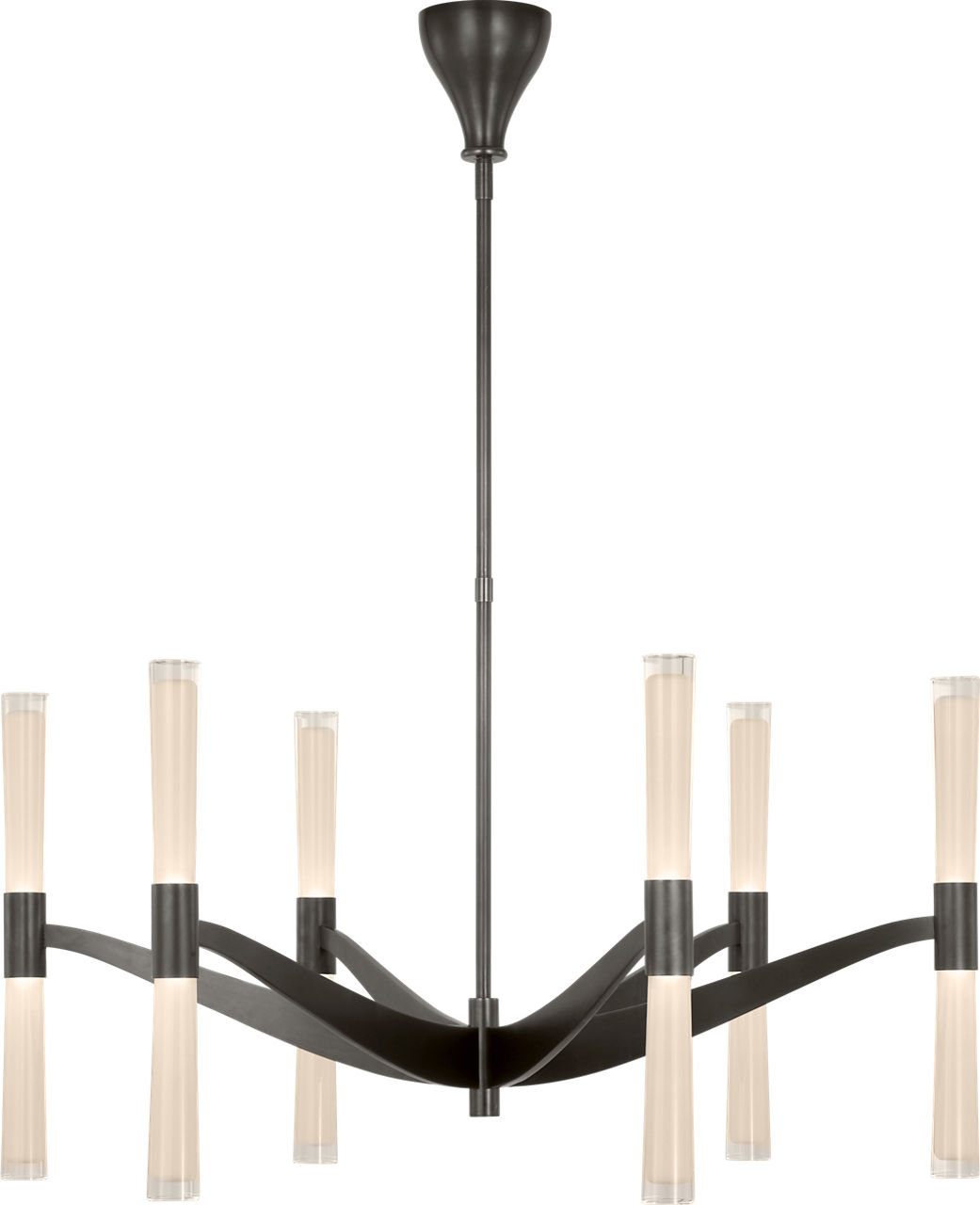 Brenta Extra Large Chandelier in Bronze with White Glass