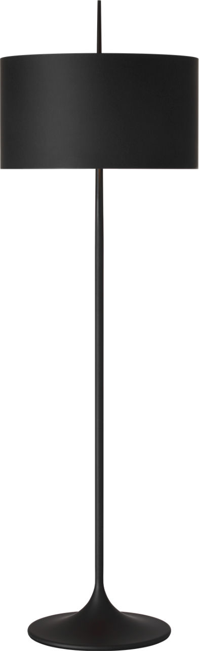 Spinet 62" Floor Lamp in Matte Black with Black Shade