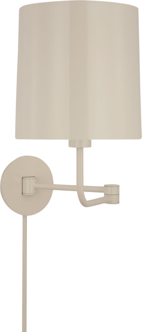 Go Lightly Swing Arm Wall Light in China White with China White Shade