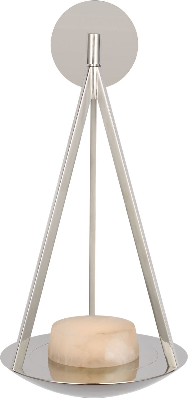 Divina 19" Floating Bowl Sconce in Polished Nickel with Alabaster