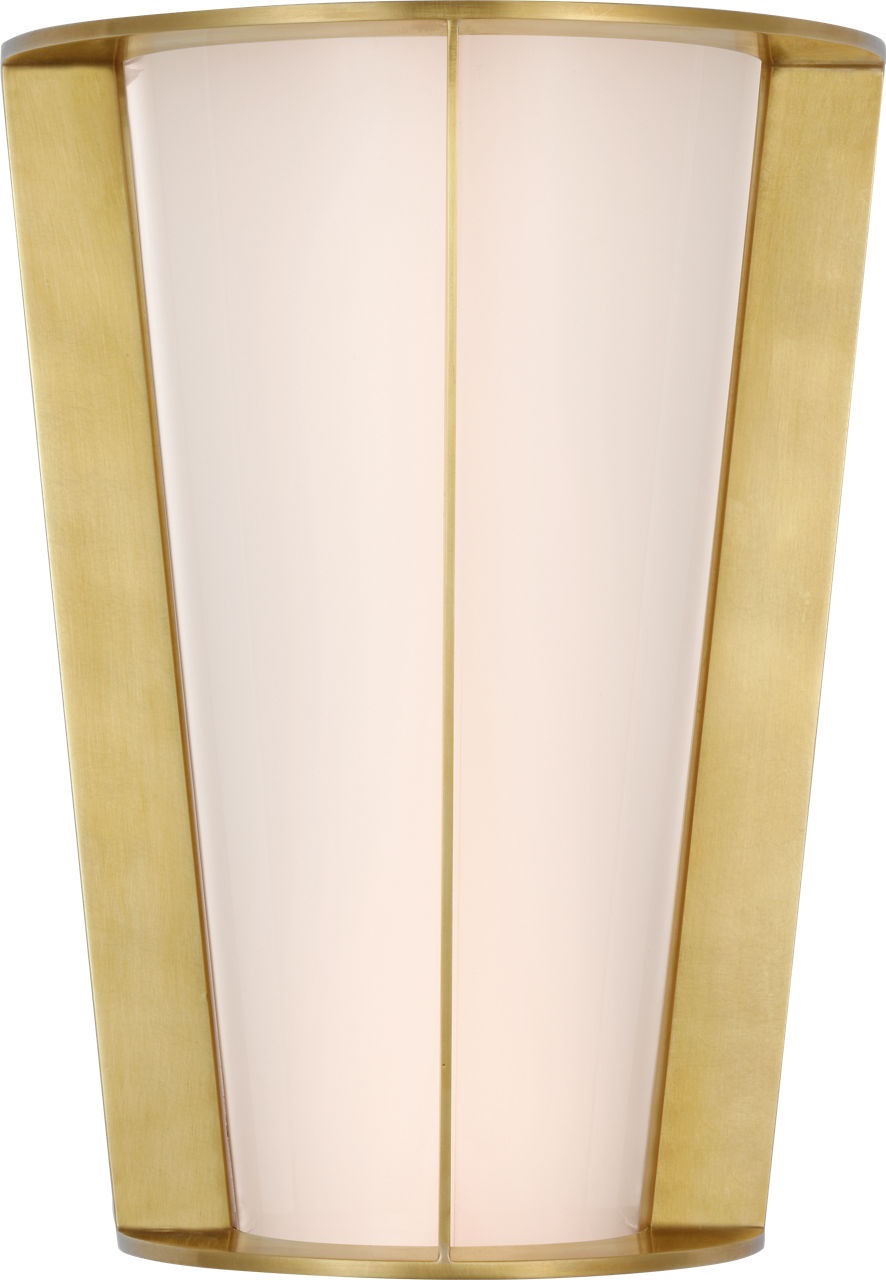 Phinn 12" Tapered Sconce in Soft Brass with White Glass