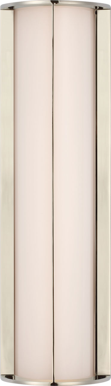 Phinn 18" Linear Bath Sconce in Polished Nickel with White Glass