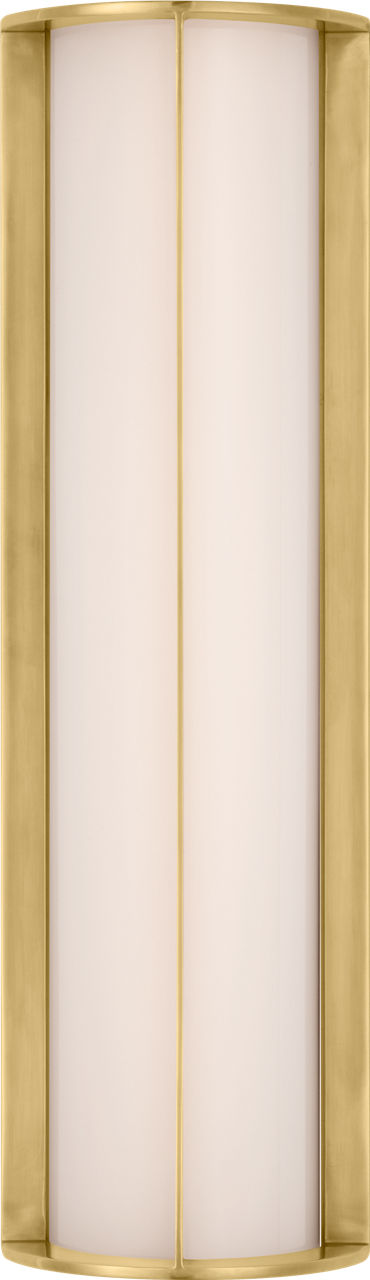 Phinn 18" Linear Bath Sconce in Soft Brass with White Glass