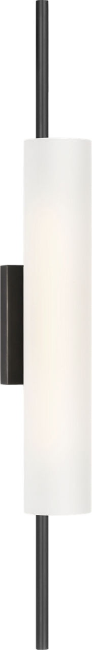 Windchime 25" Tubular Sconce in Bronze with Soft Etched Glass