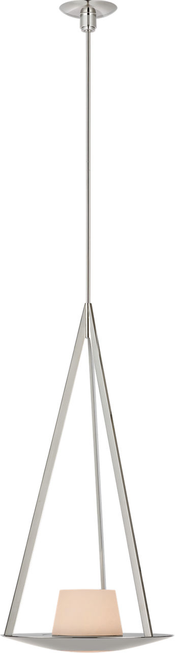 Divina 20" Pendant in Polished Nickel with Alabaster