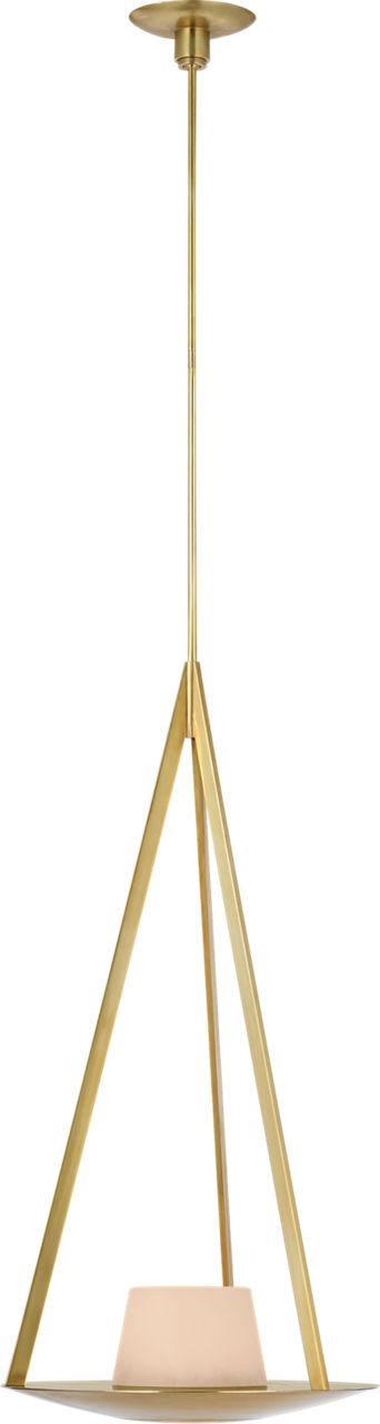 Divina 20" Pendant in Soft Brass with Alabaster