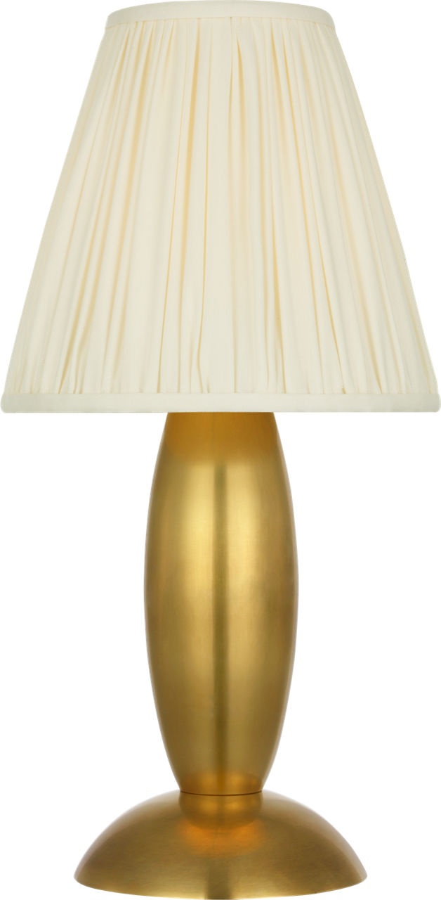 Lambert 14" Cordless Accent Lamp in Antique-Burnished Brass with Silk Pleated Shade