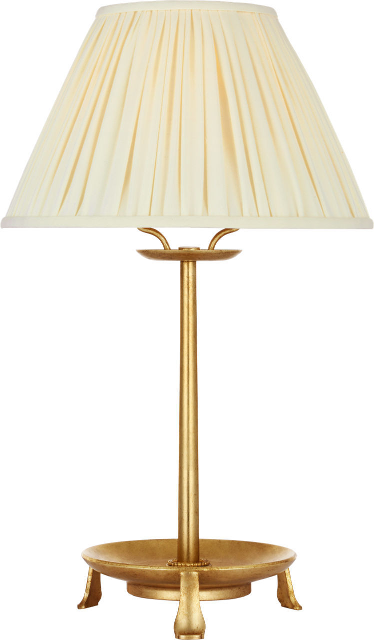 Lazlo 14" Cordless Accent Lamp in Gild with Silk Pleated Shade