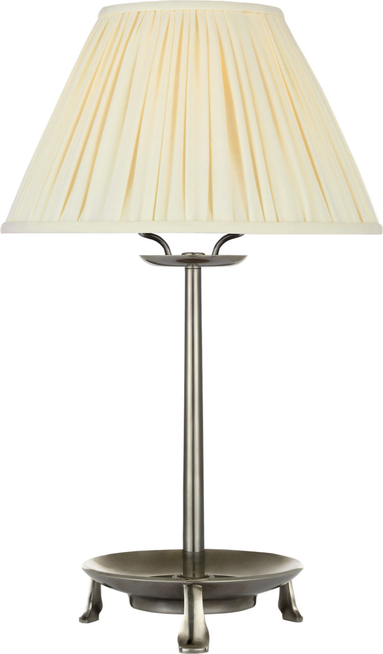 Lazlo 14" Cordless Accent Lamp in Pewter with Silk Pleated Shade