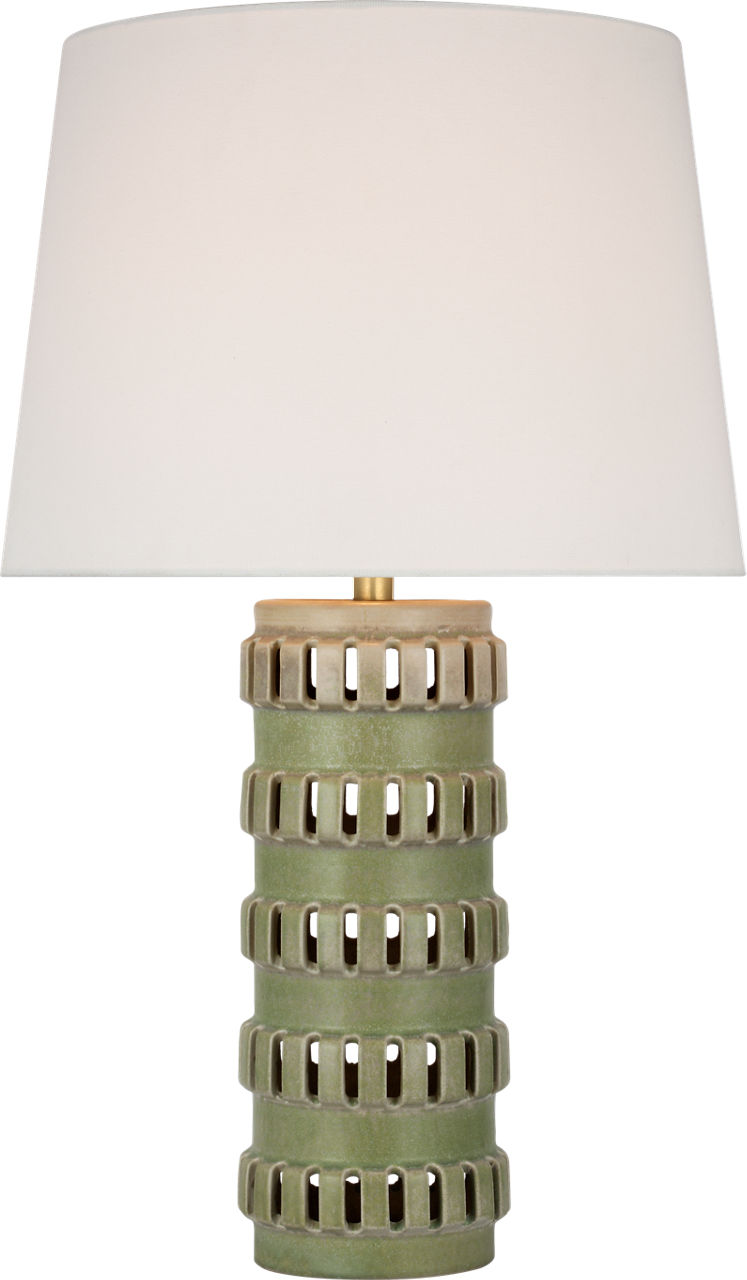 Mullin 31" Table Lamp in Dusted Mint with Linen Shade