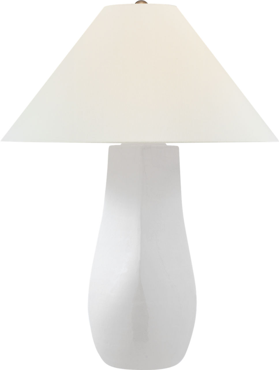 Cabazon 30" Table Lamp in Glossy White Crackle with Linen Shade