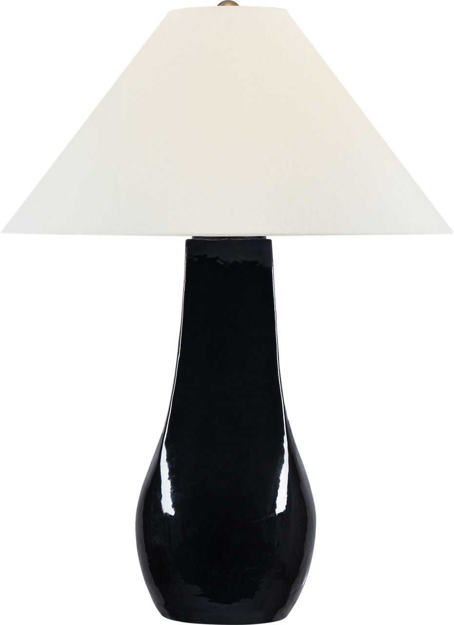 Cabazon 30" Table Lamp in Raven Black with Linen Shade