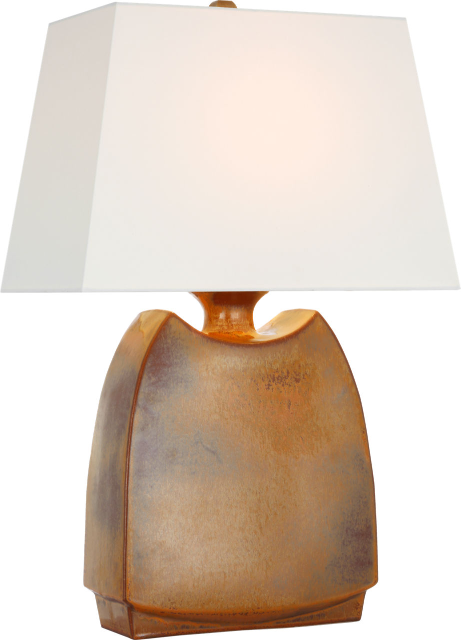 Emiko 27" Table Lamp in Molten Amber with Linen Shade