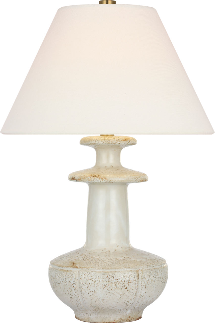 Temara 28" Table Lamp in Corsican White with Linen Shade