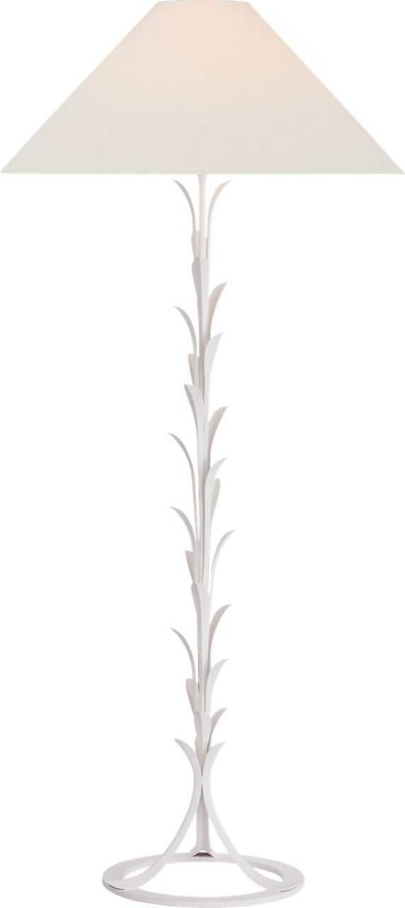 Provenz 62" Floor Lamp in Plaster White with Linen Shade