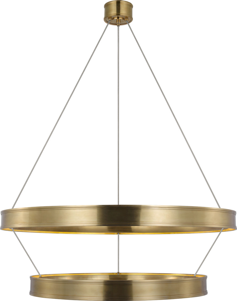 Connery 40" Two-Tier Ring Chandelier in Antique-Burnished Brass