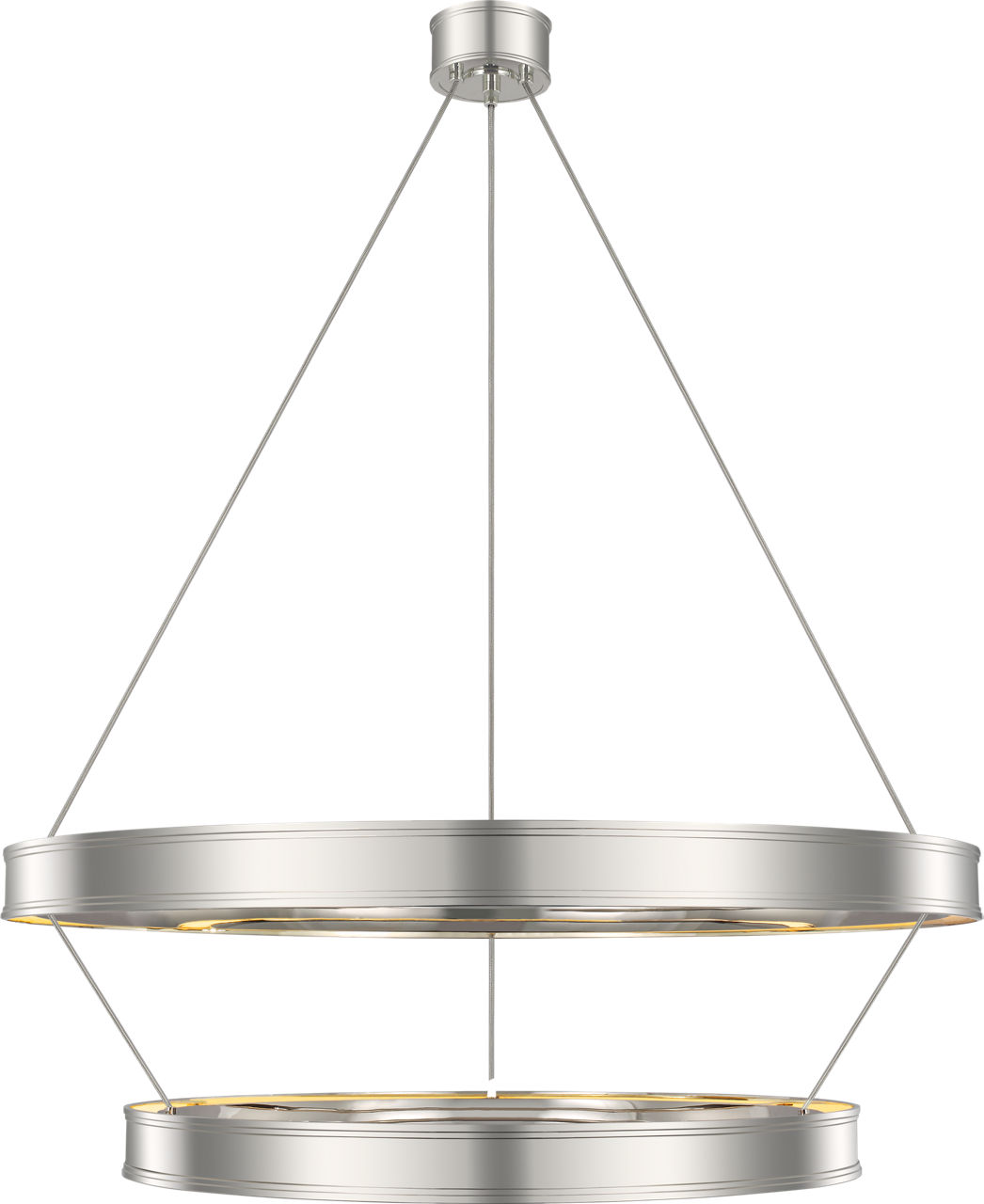 Connery 40" Two-Tier Ring Chandelier in Polished Nickel