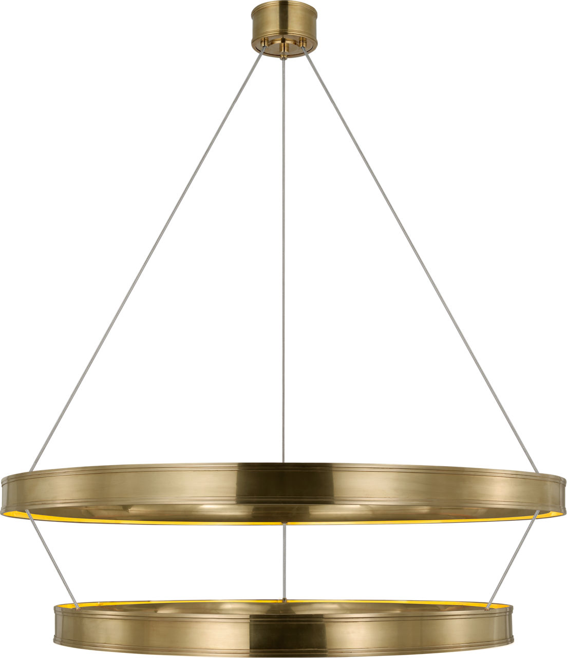 Connery 50" Two-Tier Ring Chandelier in Antique-Burnished Brass