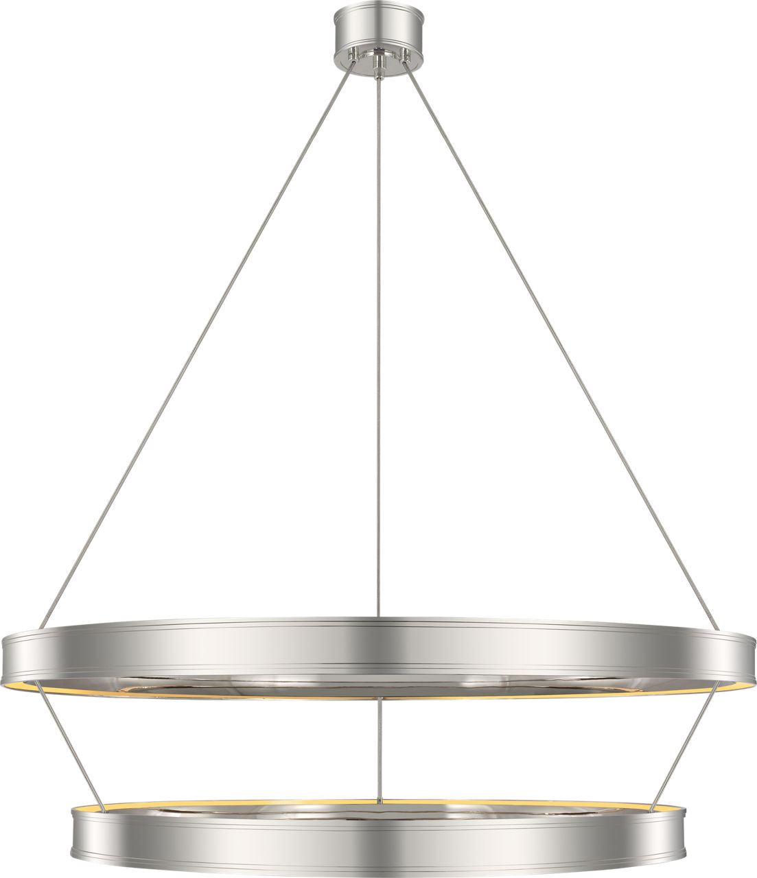 Connery 50" Two-Tier Ring Chandelier in Polished Nickel