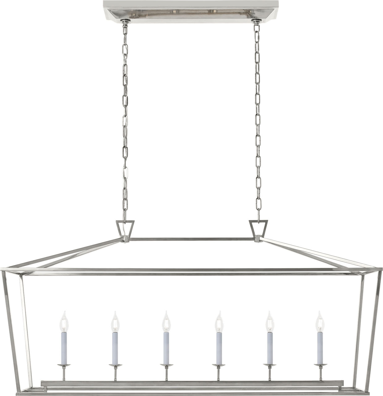 Darlana Large Linear Lantern in Polished Nickel