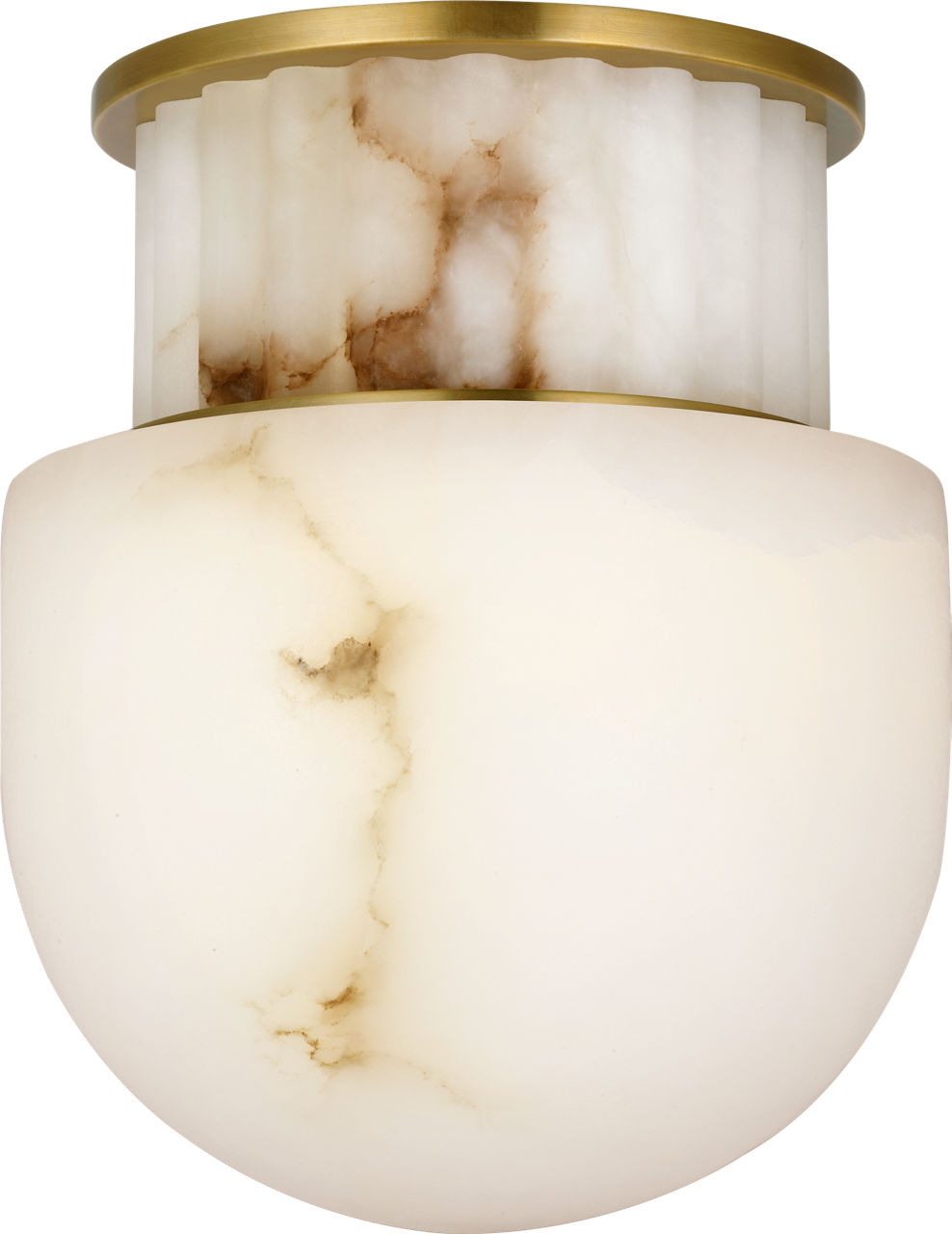 Nolan 8" Flush Mount in Alabaster with Alabaster Dome