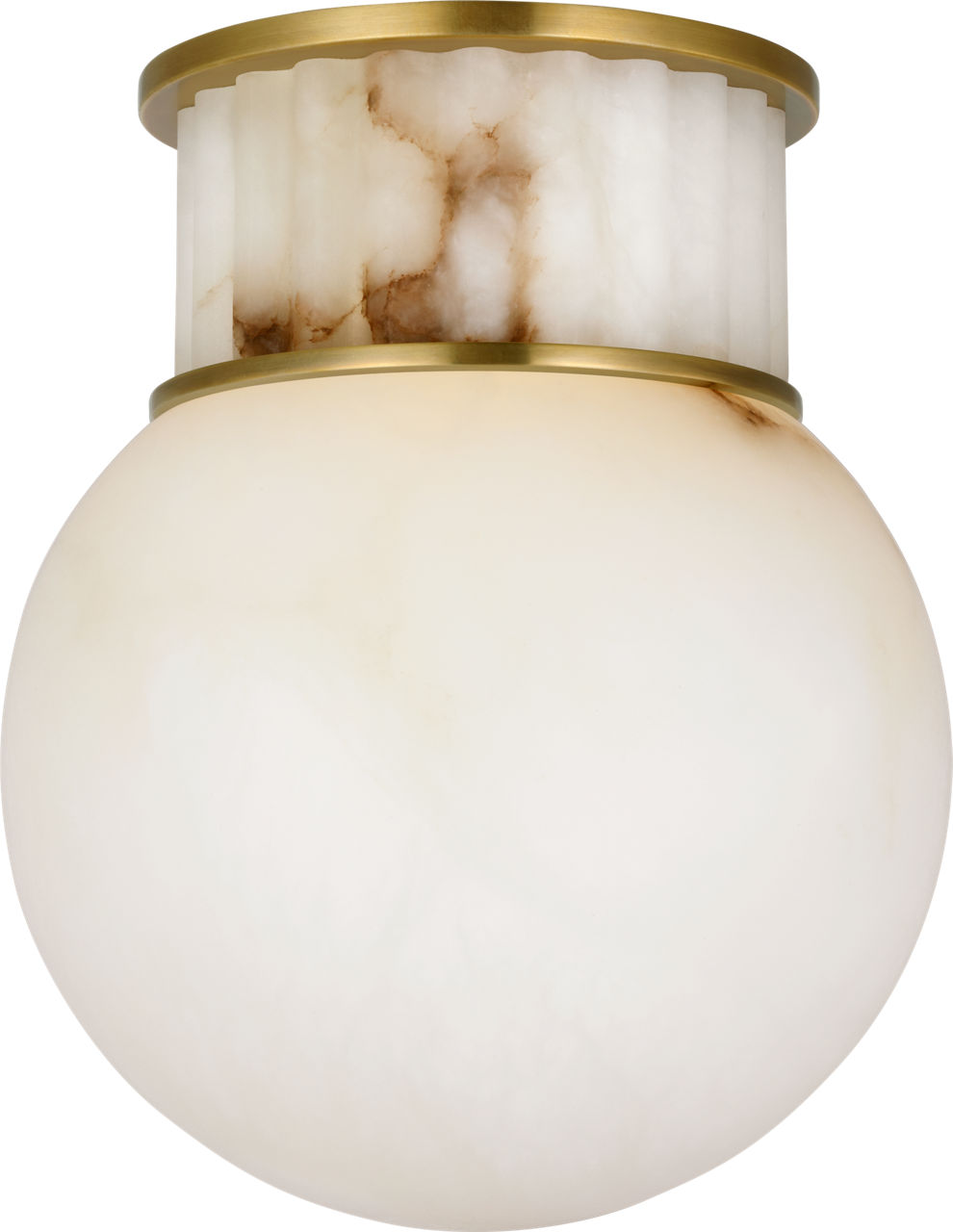 Nolan 9" Flush Mount in Alabaster with Alabaster Globe