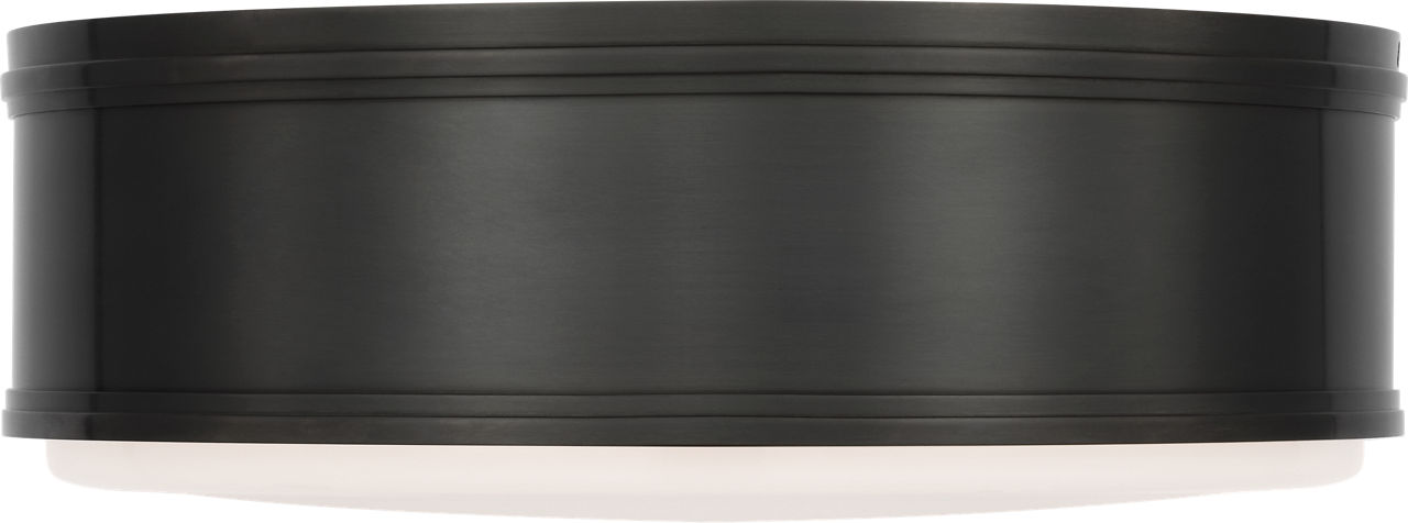 Marden 18" Flush Mount in Bronze with White Glass