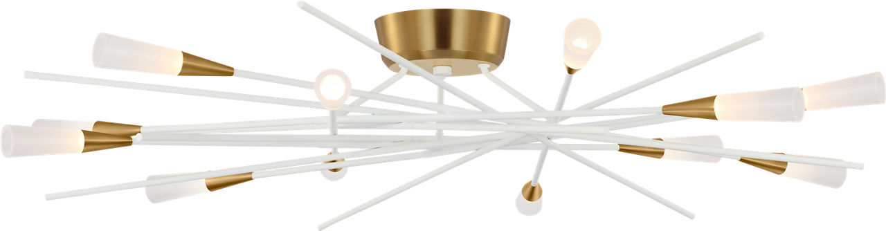 Stellar 40" Radial Semi-Flush Mount in Matte White