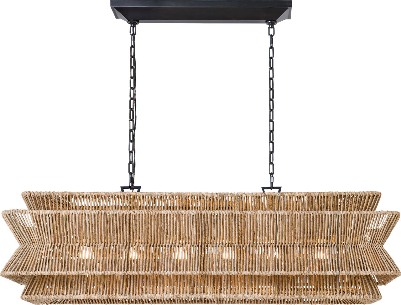 Antigua 54" Linear in Bronze and Natural Abaca