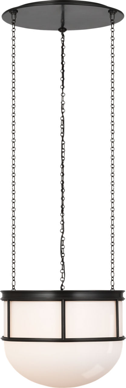 Martil 17" Lantern in Bronze with White Glass