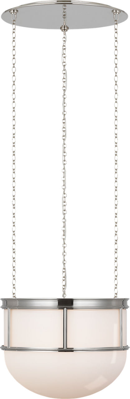 Martil 17" Lantern in Polished Nickel with White Glass