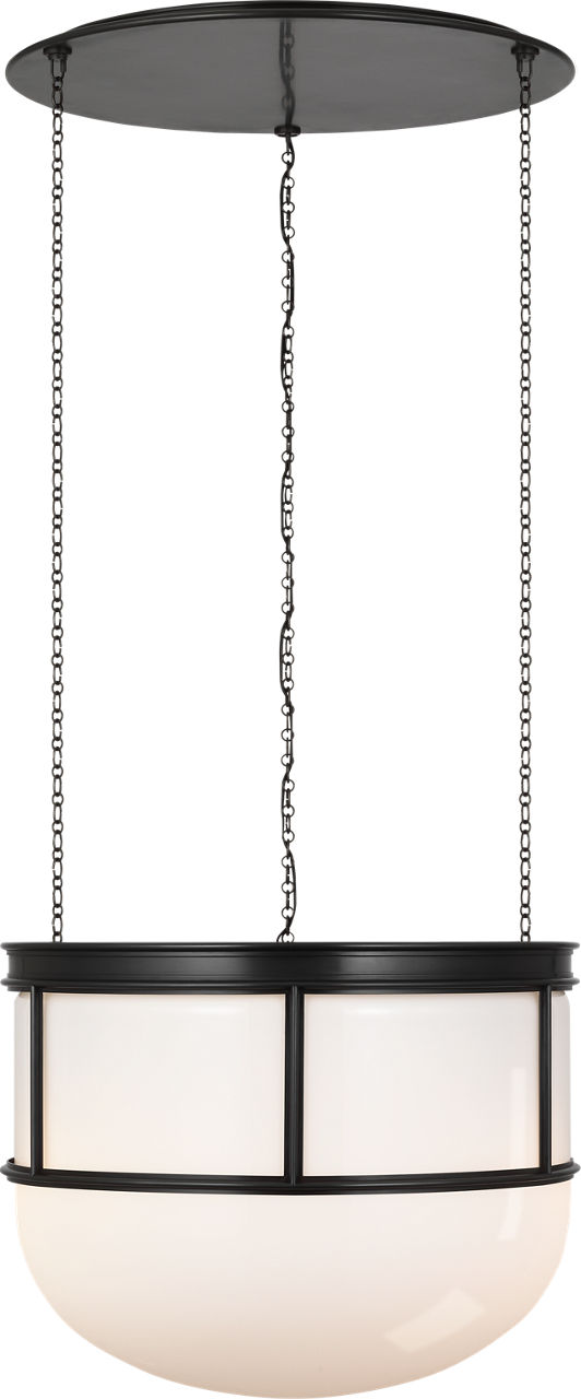 Martil 24" Lantern in Bronze with White Glass